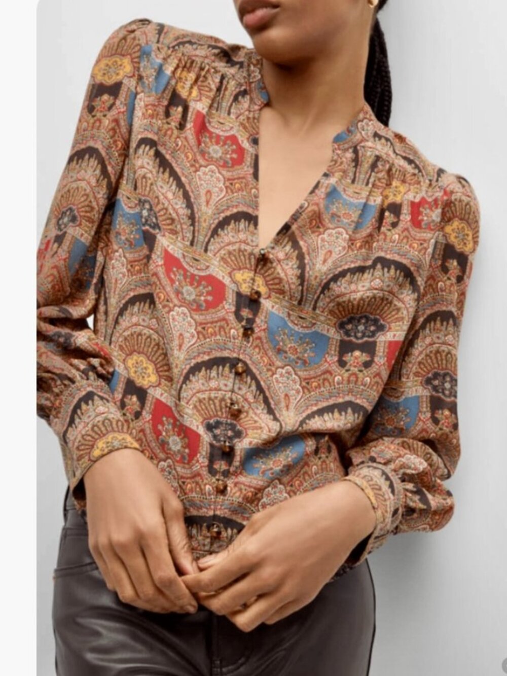 Veronica Beard Esmeralda Print Silk Top